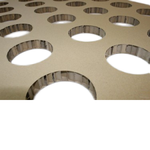 Honeycomb board with circular cut-outs used for separation.