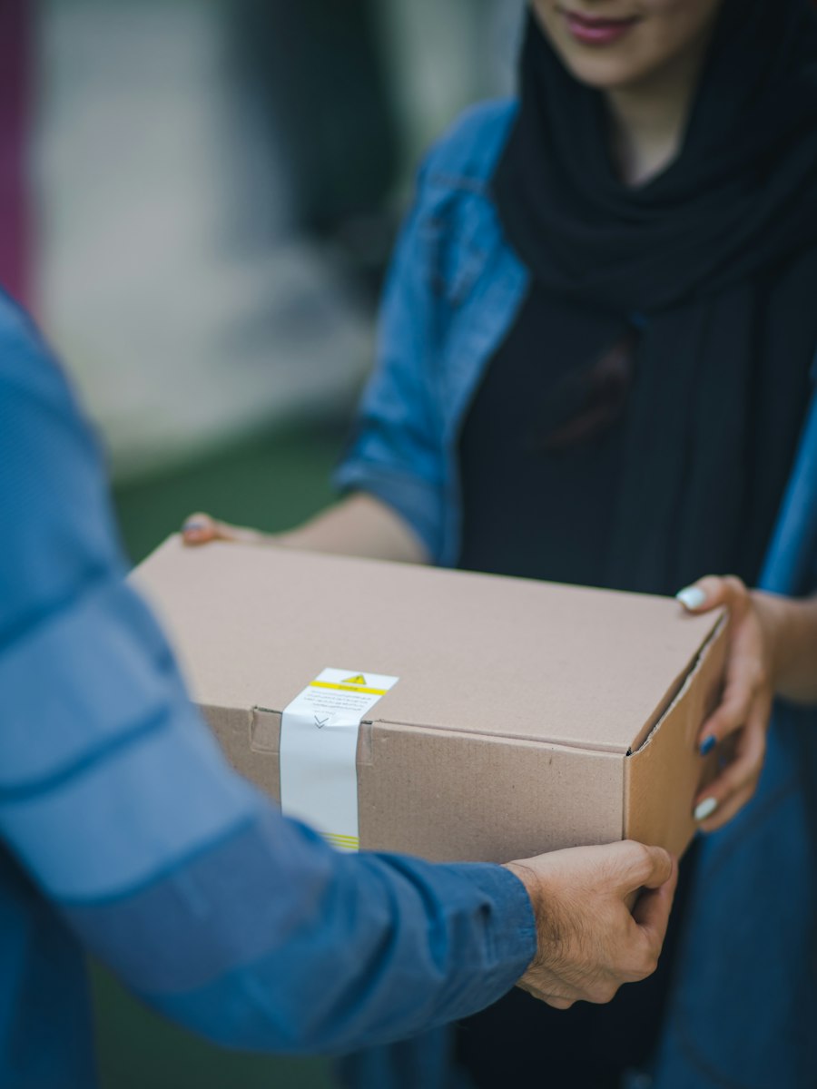 Protected goods packed in cardboard for shipping.